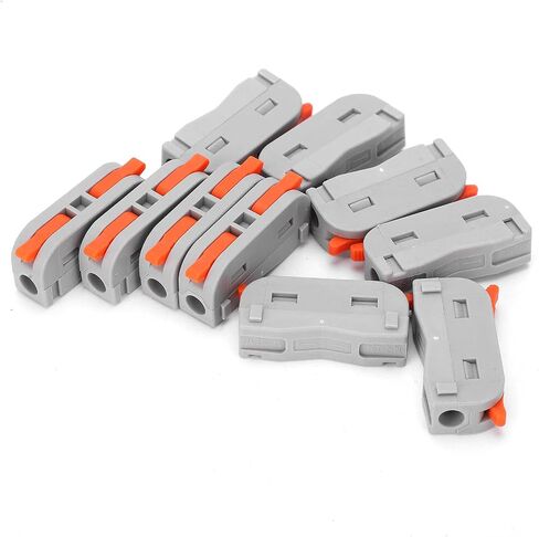 20pcs PCT-2-1M Wire Conductor Connector, Mini Lever?Nut 1?in?1?Out Fast Terminal Block 250V for 0.08?4mm2 Wire in Saudi Arabia