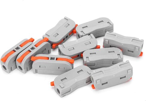 20pcs PCT-2-1M Wire Conductor Connector, Mini Lever?Nut 1?in?1?Out Fast Terminal Block 250V for 0.08?4mm2 Wire in Saudi Arabia
