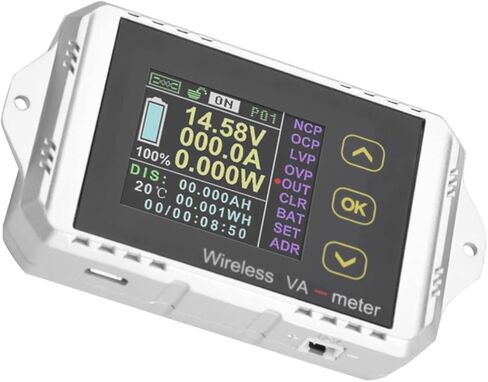الفولتميتر DC مقياس التيار الكهربائي، متعدد الوظائف DC متر شاشة LCD ملونة DC الجهد مقياس التيار الكهربائي متر اختبار واط (VAT-4300) in Saudi Arabia