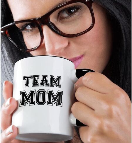 كوب 3dRose Team Mom، عدد 1 (عبوة من 1)، أسود in Saudi Arabia