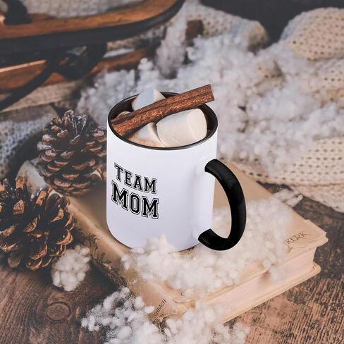 كوب 3dRose Team Mom، عدد 1 (عبوة من 1)، أسود in Saudi Arabia