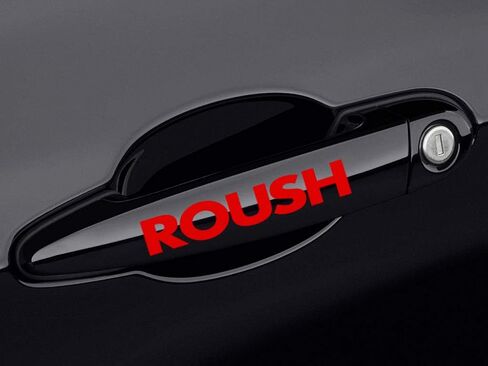 ملصق لاصق بمقبض باب السباق من ROUSH شعار موستانج، قطعتين، أحمر in Kuwait