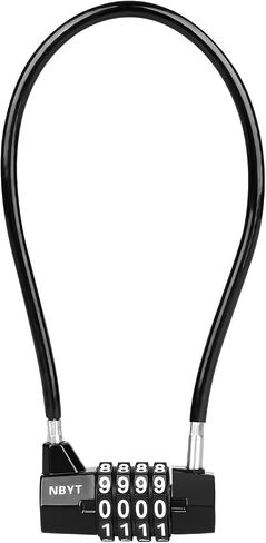 Cable Locks with Combination,Steel Cable Rope Wire 4-Digit Combination Lock with Resettable Code for Bikes, Lockers, File Cabinets, Wardrobes, Small Fences,gate Lock, Pool Padlock. in Saudi Arabia