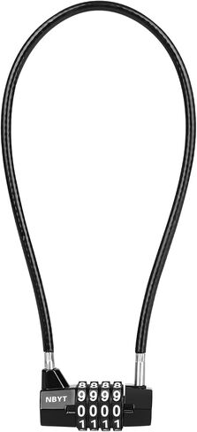 Cable Locks with Combination,Steel Cable Rope Wire 4-Digit Combination Lock with Resettable Code for Bikes, Lockers, File Cabinets, Wardrobes, Small Fences,gate Lock, Pool Padlock. in Saudi Arabia
