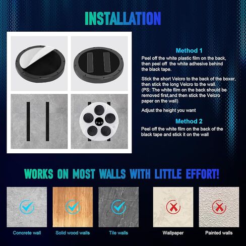 آلة الملاكمة الموسيقية Dollate مثبتة على الحائط، آلة ملاكمة إلكترونية مع قفازات ملاكمة، معدات الملاكمة الإلكترونية للتمرين على الهدف للأطفال والكبار في صالة الألعاب الرياضية الداخلية، أبيض in Kuwait