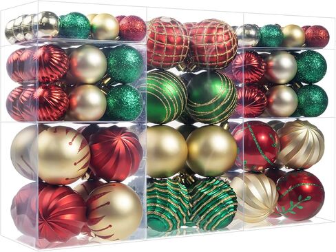 100Pcs 4th of July Tree Decorations Patriotic Ornaments, 2.36'' Memorial Day Red White Blue Ornaments and Star, Shatterproof American Hanging Ball Decor for Independence Day USA 250th Holiday in Kuwait
