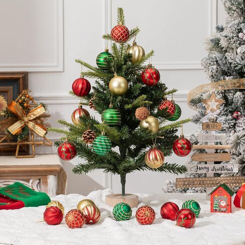 100Pcs 4th of July Tree Decorations Patriotic Ornaments, 2.36'' Memorial Day Red White Blue Ornaments and Star, Shatterproof American Hanging Ball Decor for Independence Day USA 250th Holiday in Kuwait