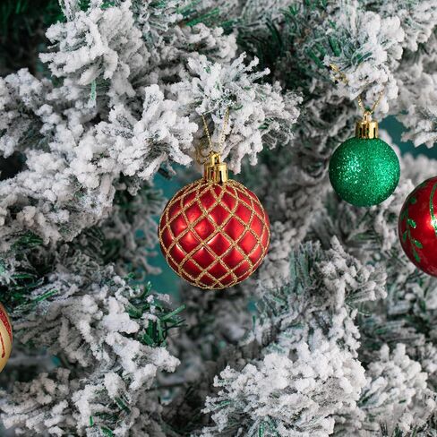 100Pcs 4th of July Tree Decorations Patriotic Ornaments, 2.36'' Memorial Day Red White Blue Ornaments and Star, Shatterproof American Hanging Ball Decor for Independence Day USA 250th Holiday in Kuwait