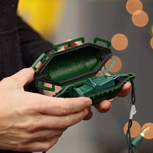Mini Holiday Light Cord Protector and Christmas Light Plug Cover - Green (5 Pack) in Kuwait
