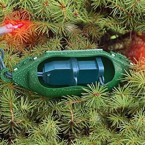 Mini Holiday Light Cord Protector and Christmas Light Plug Cover - Green (5 Pack) in Kuwait
