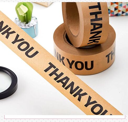 Thank You Brown Paper Packing Tape, Designer Kraft Paper Tape for Small Business, Shipping Tapes for Sealing Boxes, Gifts, Thank You, 2" x 55 yd in Kuwait