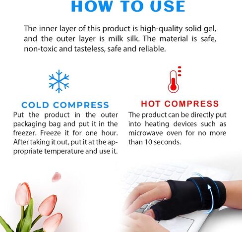 Thumb Wrist Ice Pack Glove, Wrist Thumb Cold Pack, Soft Gel Cold Pack with Adjustable Strap Support for Carpal Tunnel Syndrome, Finger Related Injuries, Sprains (One Glove + Two Finger Ice Packs) in Saudi Arabia
