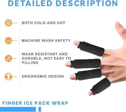 Thumb Wrist Ice Pack Glove, Wrist Thumb Cold Pack, Soft Gel Cold Pack with Adjustable Strap Support for Carpal Tunnel Syndrome, Finger Related Injuries, Sprains (One Glove + Two Finger Ice Packs) in Saudi Arabia