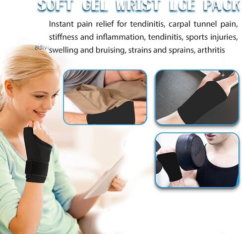 Thumb Wrist Ice Pack Glove, Wrist Thumb Cold Pack, Soft Gel Cold Pack with Adjustable Strap Support for Carpal Tunnel Syndrome, Finger Related Injuries, Sprains (One Glove + Two Finger Ice Packs) in Saudi Arabia