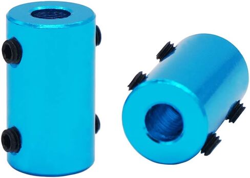 Twidec/2Pcs 5mm to 6mm Bore Flexible Shaft Coupling Robot Motor Wheel Blue Aluminum Casing Rigid Coupler Connector COUPLER-BU-5-6 in Saudi Arabia