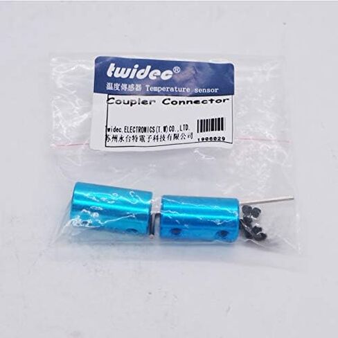 Twidec/2Pcs 5mm to 6mm Bore Flexible Shaft Coupling Robot Motor Wheel Blue Aluminum Casing Rigid Coupler Connector COUPLER-BU-5-6 in Saudi Arabia