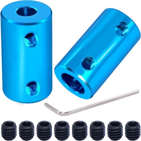Twidec/2Pcs 5mm to 6mm Bore Flexible Shaft Coupling Robot Motor Wheel Blue Aluminum Casing Rigid Coupler Connector COUPLER-BU-5-6 in Saudi Arabia