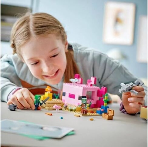 مجموعة ألعاب البناء LEGO Minecraft The Axolotl House 21247، مغامرات إبداعية في قاعدة ملونة تحت الماء، تتضمن مستكشف الغواص والدلافين والغرق والمزيد، لعبة ماينكرافت للأطفال بعمر 7 سنوات in Saudi Arabia