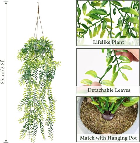 Dremisland Fake Hanging Plants with Pots 2Pack Faux Hanging Basket Plant Macrame Plant Hanger with Fake Vines Faux Hanging Planter for Wall Ceiling Home Bedroom Indoor Decor (Mandala-2PCS) in Kuwait