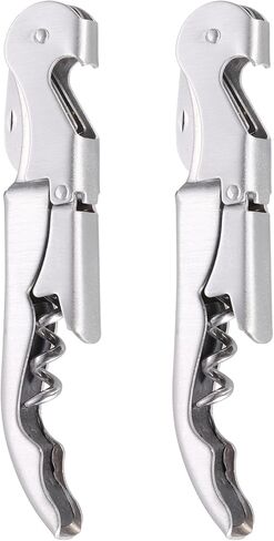 uxcell 2Pcs 5" Wine Openers Waiter Corkscrew Professional Red Wine Bottle Opener Double Hinged with Foil Cutter for Servers Bartender, Gold in Saudi Arabia