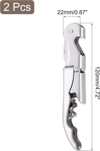 uxcell 2Pcs 5" Wine Openers Waiter Corkscrew Professional Red Wine Bottle Opener Double Hinged with Foil Cutter for Servers Bartender, Gold in Saudi Arabia