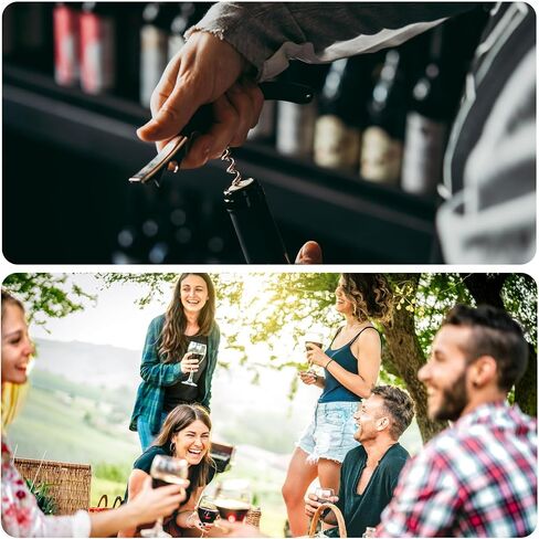 uxcell 2Pcs 5" Wine Openers Waiter Corkscrew Professional Red Wine Bottle Opener Double Hinged with Foil Cutter for Servers Bartender, Gold in Saudi Arabia