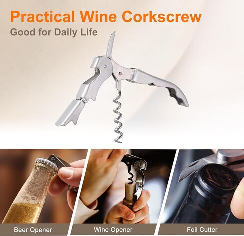 uxcell 2Pcs 5" Wine Openers Waiter Corkscrew Professional Red Wine Bottle Opener Double Hinged with Foil Cutter for Servers Bartender, Gold in Saudi Arabia