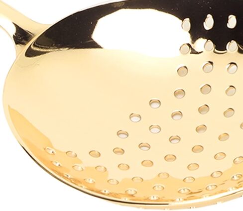 Julep Strainer, Stainless Steel Cocktail Strainer Bar Strainer Cocktail Strainer Spoon Drink Strainer with Handle for Home or Commercial Bar(Gold) in Saudi Arabia