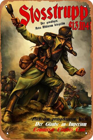 Stosstrupp Death Korps Of Krieg Poster Vintage Tin Sign Retro Metal Sign for Bar Man Cave Garage Home Wall Decor Military Fans Gifts 12 X 8 inch in Saudi Arabia
