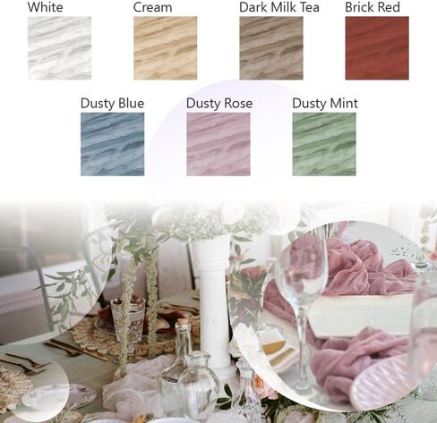 Brick Red Table Runner 35" x 120" (305cm) 10 Pack Napkins (19.6"*19.6" ) Set Long Boho semi Sheer Gauze for Wedding Birthday Christmas Holiday Party and Home Decor Thanksgiving in Kuwait
