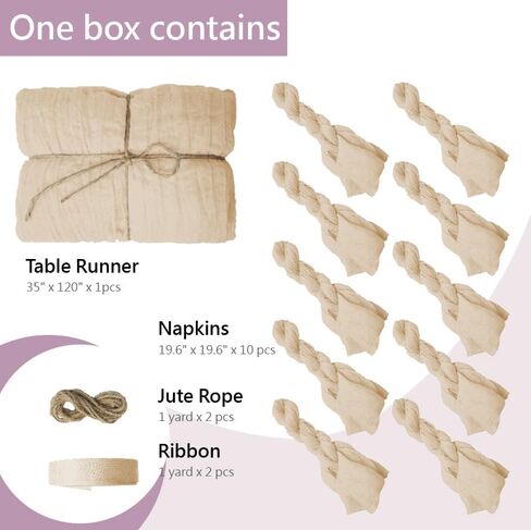 مفرش طاولة أحمر قرميدي مقاس 35 بوصة × 120 بوصة (305 سم) 10 عبوات مناديل (19.6 بوصة × 19.6 بوصة) مجموعة طويلة من الشاش شبه الشفاف لحفلات الزفاف وأعياد الميلاد وحفلات أعياد الميلاد وديكور المنزل وعيد الشكر in Kuwait