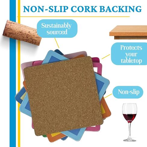 Funny Coasters | Cute Coasters | 8 Cork Coasters in Gift Box | Hostess Gifts | Funny Housewarming Gifts | Women Humor in Kuwait
