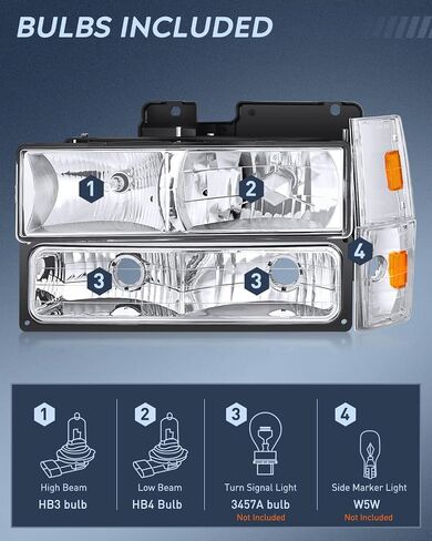 Nilight Headlight Assembly Compatible with 2011 2012 2013 2014 2015 Chevy Cruze 2016 Cruze Limited Replacement Headlamp Chrome Housing Clear Reflector Driver and Passenger Side,2 Years Warranty in Saudi Arabia