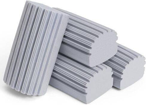 4-Pack Damp Clean Duster Sponge, Sponge Cleaning Brush, Duster for Cleaning Blinds, Glass, Baseboards, Vents, Railings, Mirrors, Window Track Grooves and Faucets Gray Non-Scratch Sponges in Saudi Arabia