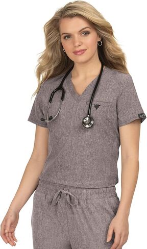 KOI Basics 1011 قميص Kade Scrub للسيدات من Heather Taupe M in Saudi Arabia