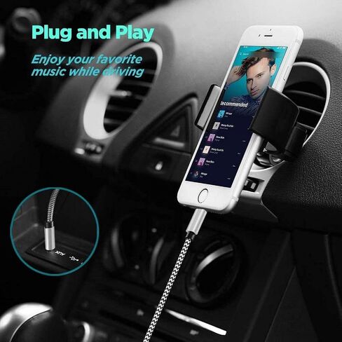 2 حزمة [معتمدة من Apple MFi] سلك iPhone Aux للسيارة، محول مقبس سماعة الرأس Lightning إلى 3.5 مم كابل صوت Aux ستيريو للسيارة لهاتف iPhone 14 13 12 11 XS XR X 8 7 إلى ستيريو منزلي للسيارة/سماعة رأس/مكبر صوت in Saudi Arabia