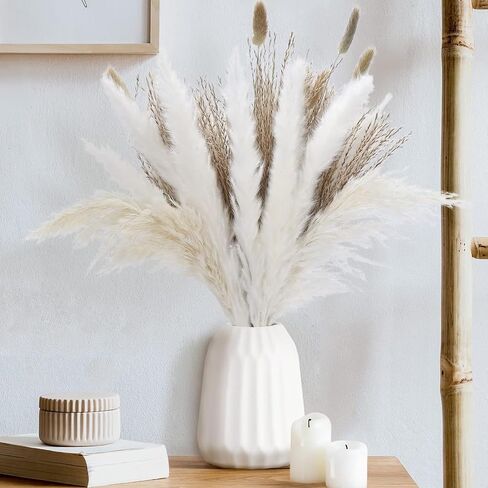 100 PCS Fall Dried Pampas Grass Decor,Warm Autumn Wedding Boho Flowers Home Table Decor, Rustic Farmhouse Party Contains Bunny Tails Dried Flowers, Reed Grass Bouquet in Saudi Arabia