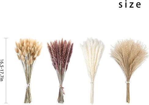 100 PCS Fall Dried Pampas Grass Decor,Warm Autumn Wedding Boho Flowers Home Table Decor, Rustic Farmhouse Party Contains Bunny Tails Dried Flowers, Reed Grass Bouquet in Saudi Arabia