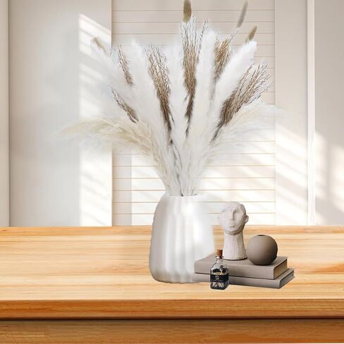 100 PCS Fall Dried Pampas Grass Decor,Warm Autumn Wedding Boho Flowers Home Table Decor, Rustic Farmhouse Party Contains Bunny Tails Dried Flowers, Reed Grass Bouquet in Saudi Arabia