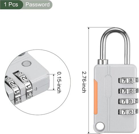 YOKIVE 1 Set 4 Digit Combination Lock with Security Cables, Outdoor Padlock Steel Lock Chains | Great for Lockers Baggage Bikes (Black, 6.5Ft) in Saudi Arabia