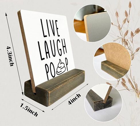 علامة خشب الحمام، علامة أنبوب الضحك المباشر، لوحة مع حامل خشبي، هدية لوحة علامة خشبية للحمام، ديكور حمام مضحك، ديكور منزلي مضحك للمرحاض، علامة خشبية صغيرة in Kuwait