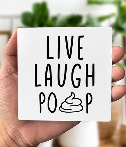 علامة خشب الحمام، علامة أنبوب الضحك المباشر، لوحة مع حامل خشبي، هدية لوحة علامة خشبية للحمام، ديكور حمام مضحك، ديكور منزلي مضحك للمرحاض، علامة خشبية صغيرة in Kuwait