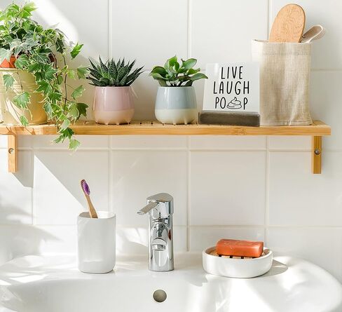 علامة خشب الحمام، علامة أنبوب الضحك المباشر، لوحة مع حامل خشبي، هدية لوحة علامة خشبية للحمام، ديكور حمام مضحك، ديكور منزلي مضحك للمرحاض، علامة خشبية صغيرة in Kuwait