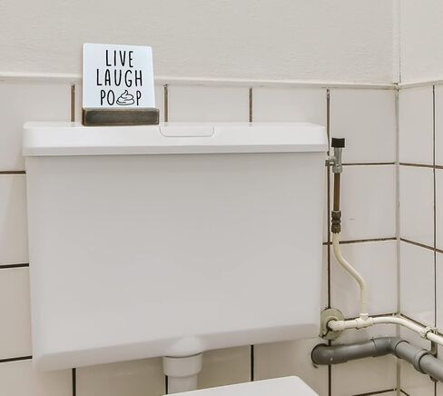 علامة خشب الحمام، علامة أنبوب الضحك المباشر، لوحة مع حامل خشبي، هدية لوحة علامة خشبية للحمام، ديكور حمام مضحك، ديكور منزلي مضحك للمرحاض، علامة خشبية صغيرة in Kuwait