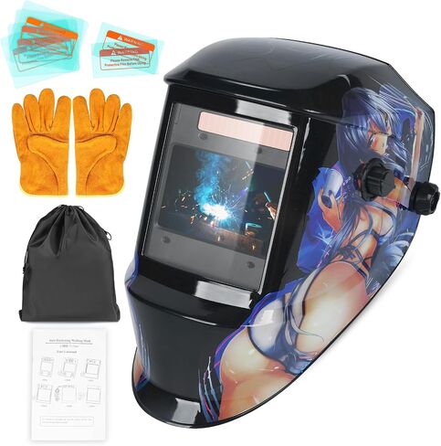 Welding Helmet True Color Auto Darkening Hood for TIG MIG ARC Welder Mask with Adjustable Shade Range 4/5-9/9-13… in Kuwait