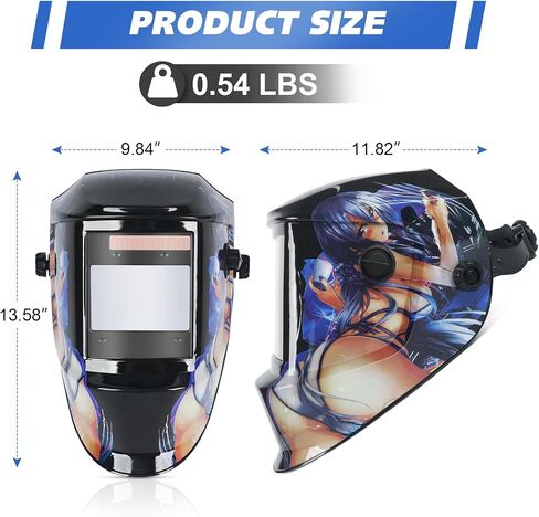 Welding Helmet True Color Auto Darkening Hood for TIG MIG ARC Welder Mask with Adjustable Shade Range 4/5-9/9-13… in Kuwait