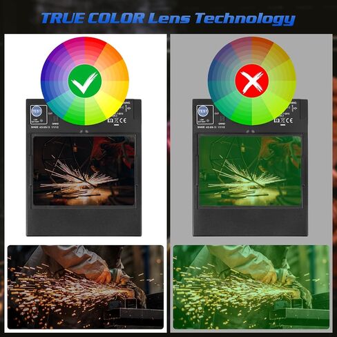 Welding Helmet True Color Auto Darkening Hood for TIG MIG ARC Welder Mask with Adjustable Shade Range 4/5-9/9-13… in Kuwait
