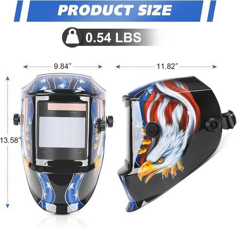 Welding Helmet True Color Auto Darkening Hood for TIG MIG ARC Welder Mask with Adjustable Shade Range 4/5-9/9-13… in Kuwait