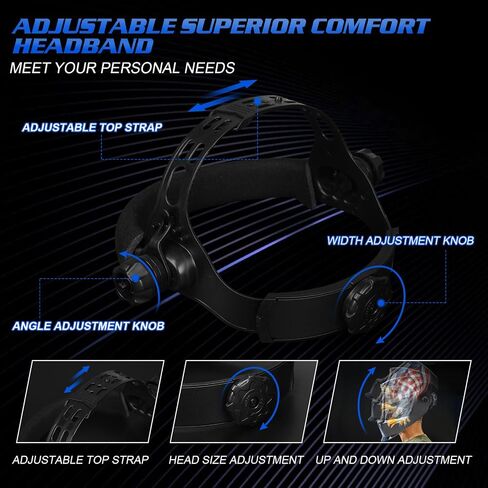 Welding Helmet True Color Auto Darkening Hood for TIG MIG ARC Welder Mask with Adjustable Shade Range 4/5-9/9-13… in Kuwait