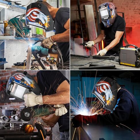 Welding Helmet True Color Auto Darkening Hood for TIG MIG ARC Welder Mask with Adjustable Shade Range 4/5-9/9-13… in Kuwait